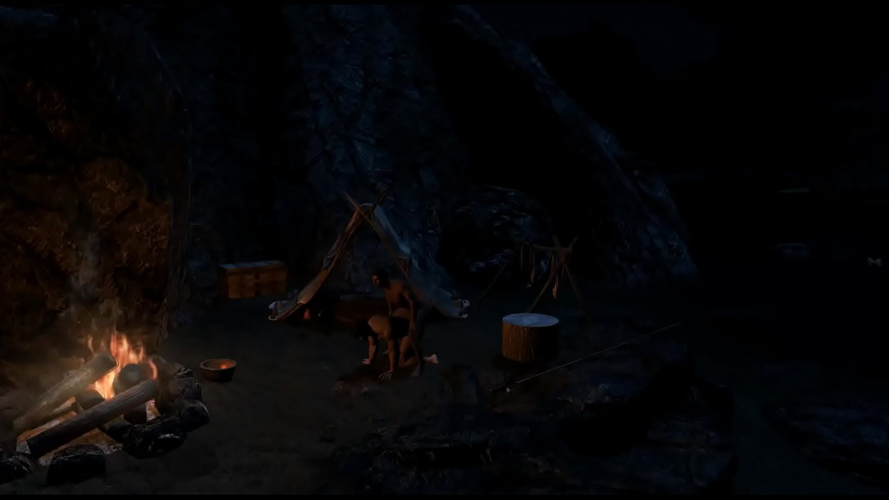 Homens brutos curtindo a fogueira