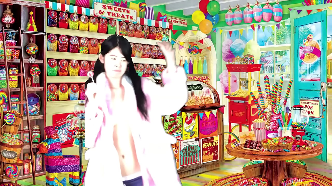 Chinese teen sucks on some lollipops