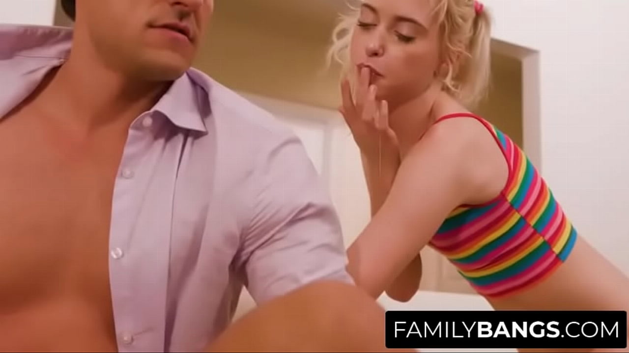Very Tiny Blonde Rides her Stepfather as a Professional ⭐ FamilyBangs.com