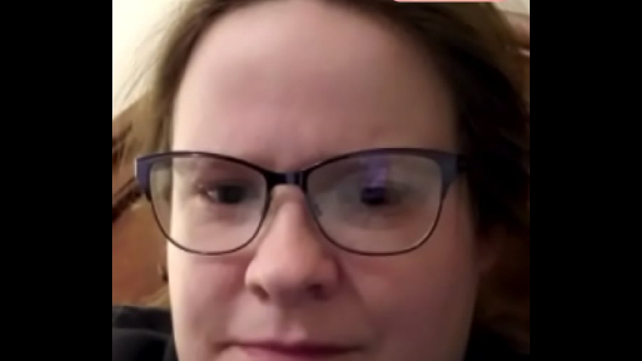 Slut wearing glasses watches me cum