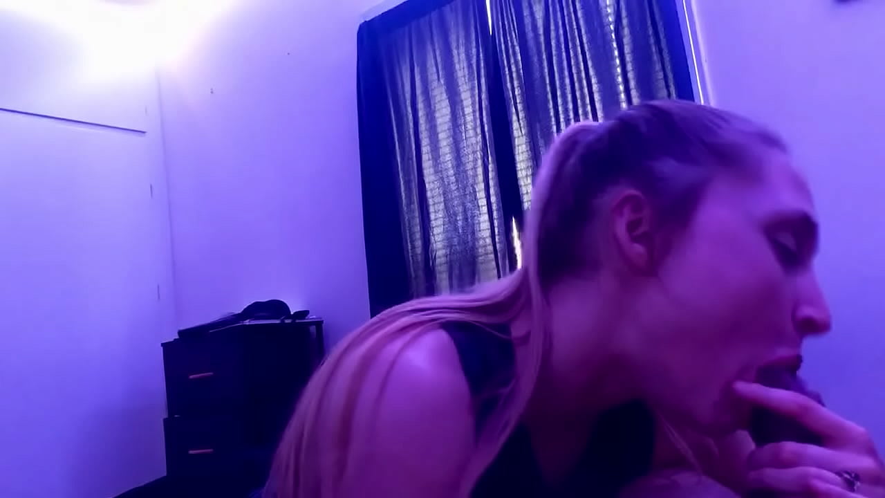 Teen slut sucks a fan and eats a load