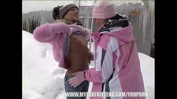 Young lesbian girls licking pussy in the snow