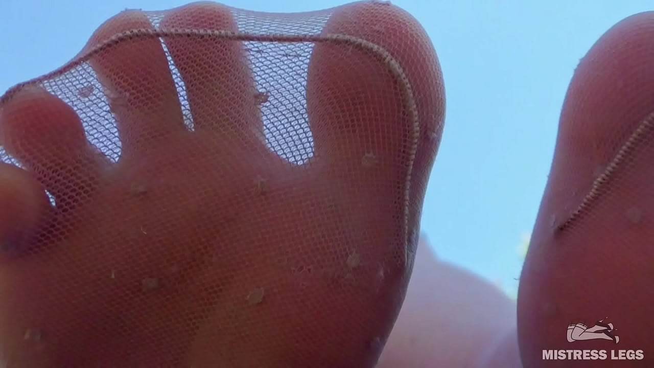 Sexy soles and toes in nylon and white ankle socks compilation on the walk