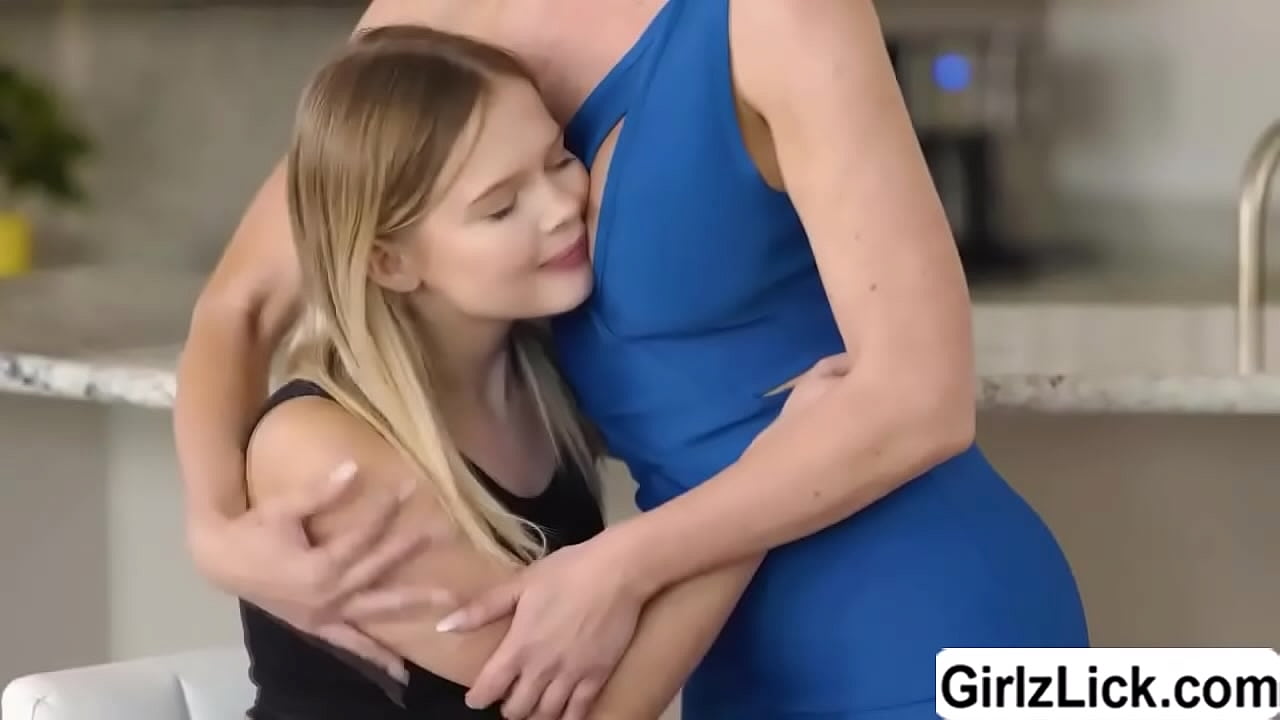 Big tits milf Kit Mercer flirts with petite stepdaughter Coco Lovelock kissing passionately and tit sucking while rubbing pussies.