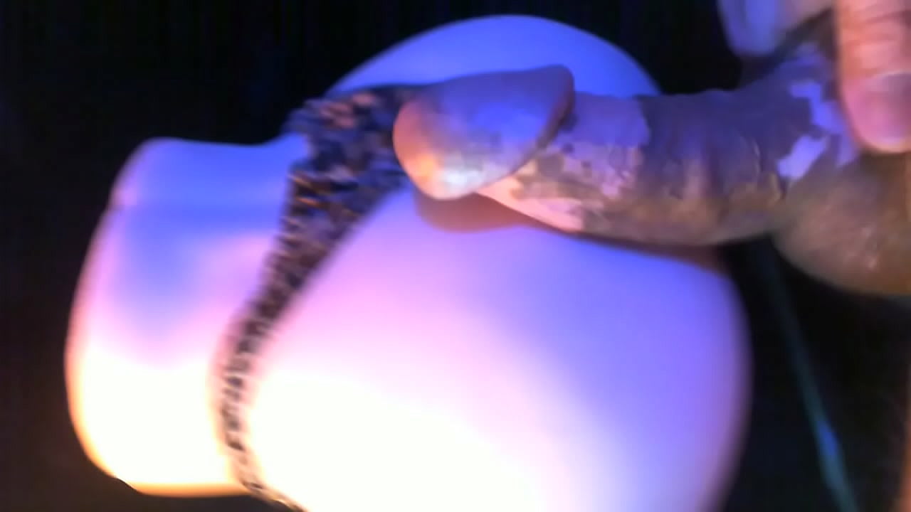 Playing with pussy toy, cock slapping on toy forms ass