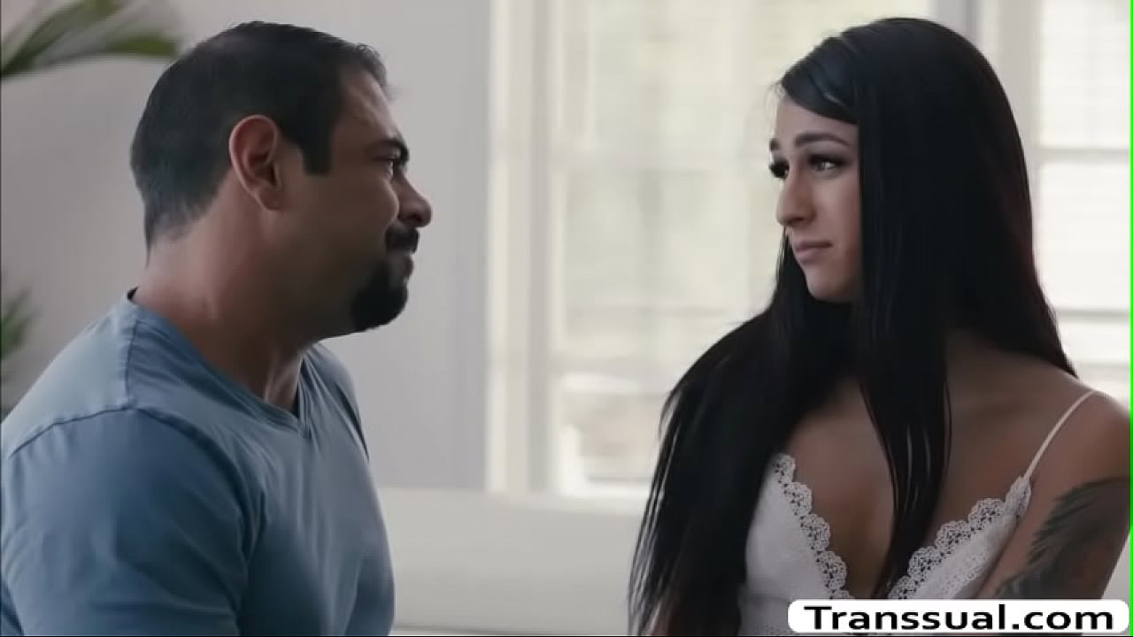 Stepdad comforts his crying shemale stepdaughter after her boyfriend cheats on her.He starts kissing her and he lets her throats his big cock passionately.In return,he licks her tight ass to makes it wet and he fucks it so hard.