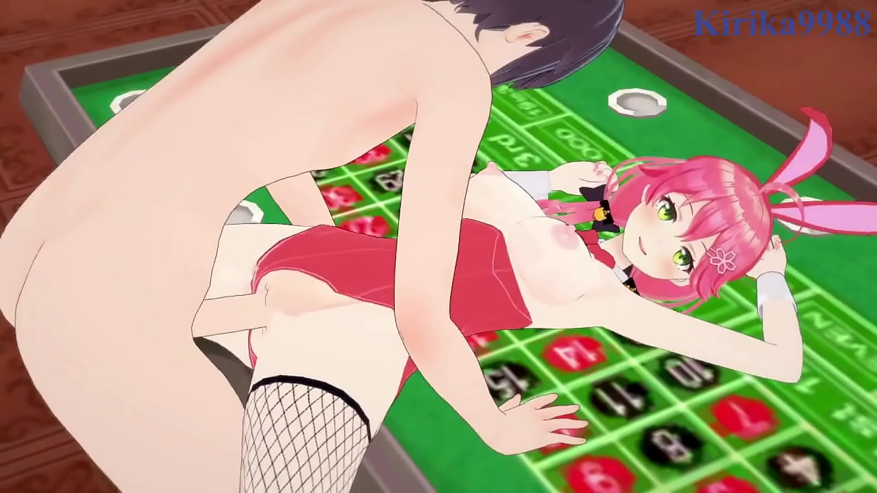 Sakura Miko (Bunny Girl) and Houshou Marine (Bunny Girl) intense sex. - Hololive VTuber Hentai