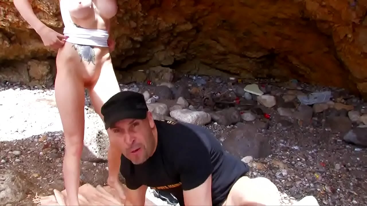 Blonde teen with big tits fucked in the sea 2