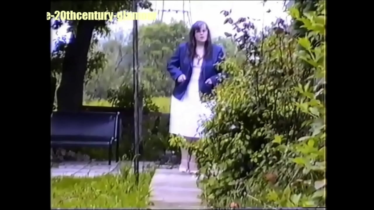 Mature mank manager pisses in her garden