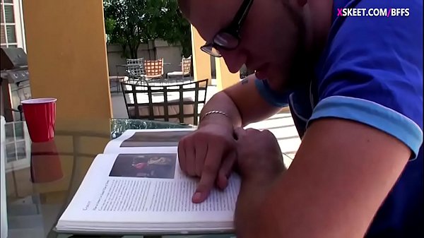 Pretty besties study group with nerd guy turns to nasty orgy