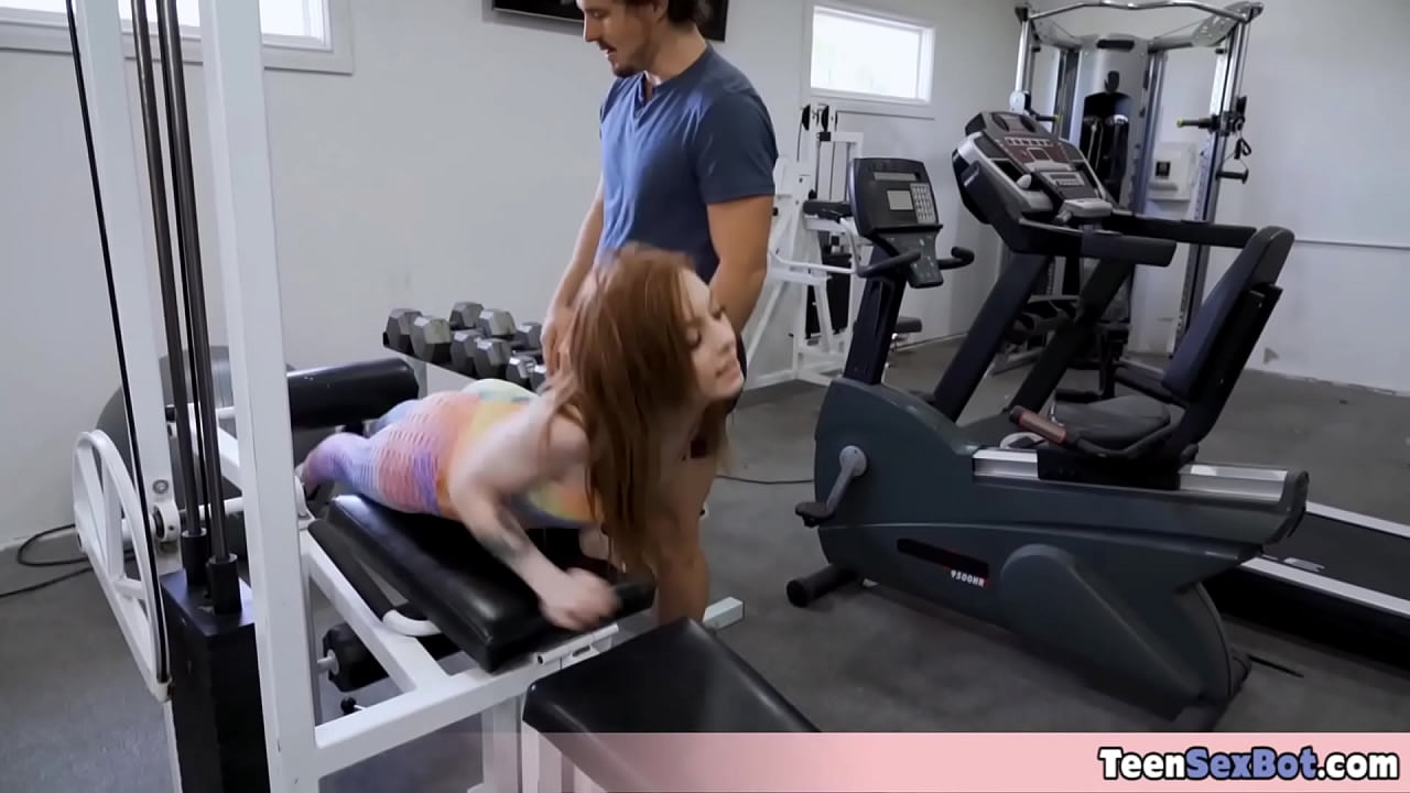 Two teens special workout session with a lucky guy