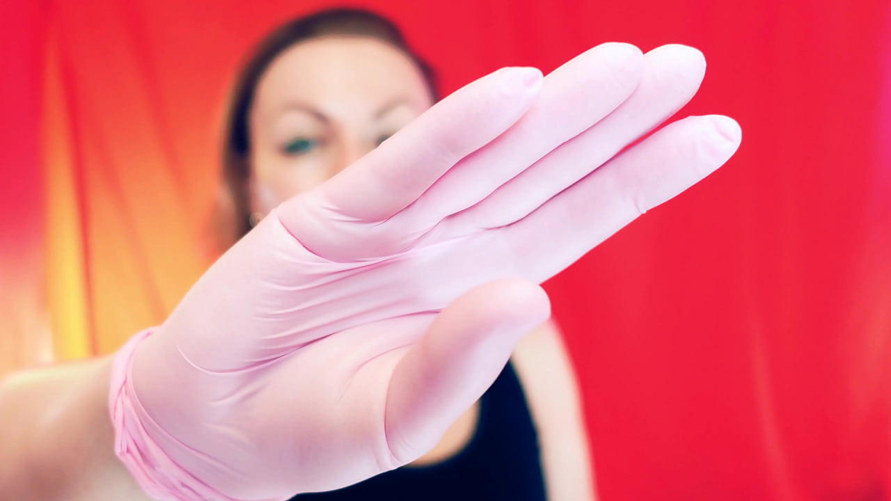 ASMR with gloves: snaps.