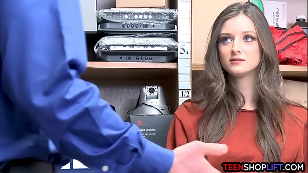 Big blue eyed teen thief busted by a hung LP officer