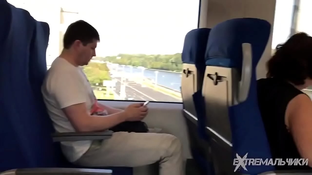 Crazy twink is wanking in the public full train