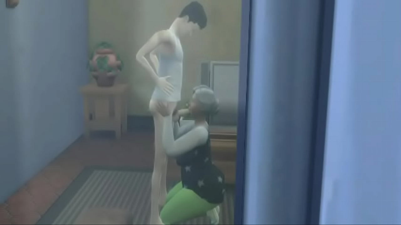 Black granny sucking a dick