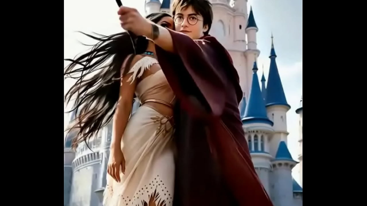 La linda nena de Harry Potter le gusta la leche en su culito