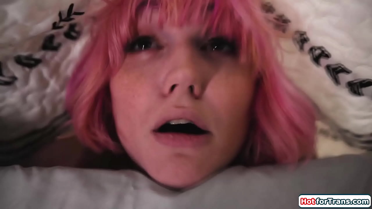 Tgirl couple ask for a couple of minutes to test the bed before buying.The busty shemale gets her tranny dick sucked by her ts gf and anal fucks her