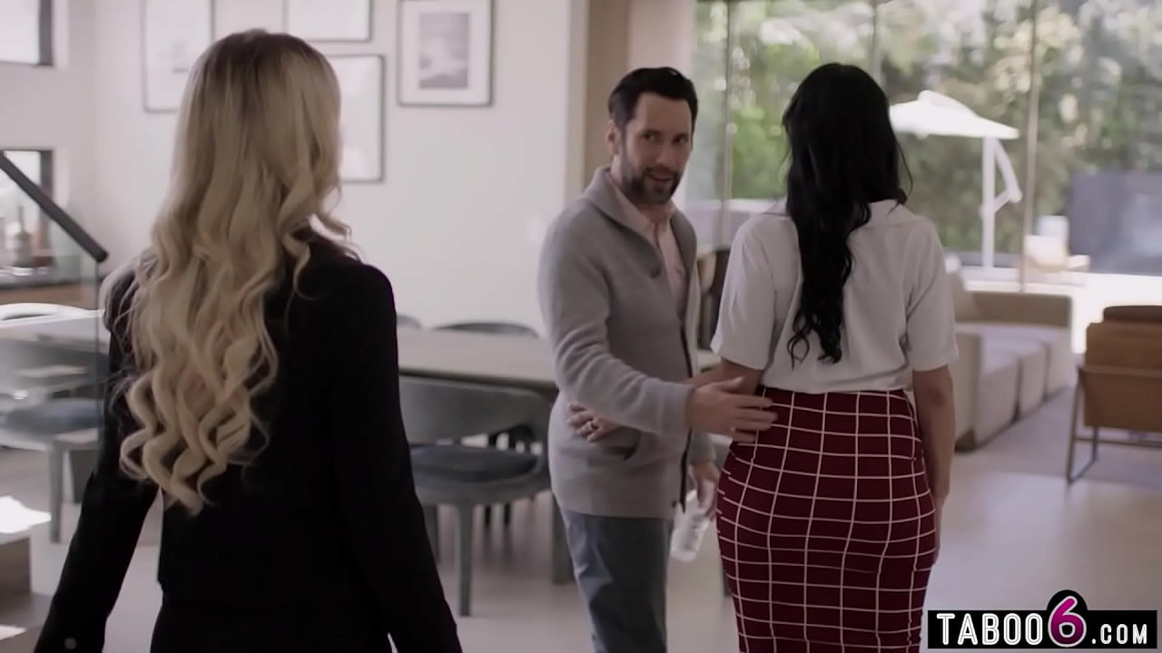 MILF realtor seduced the husband while his exotic latin wife was in the other room