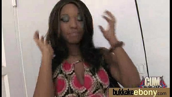 Huge cocks cover their black face in cum 21