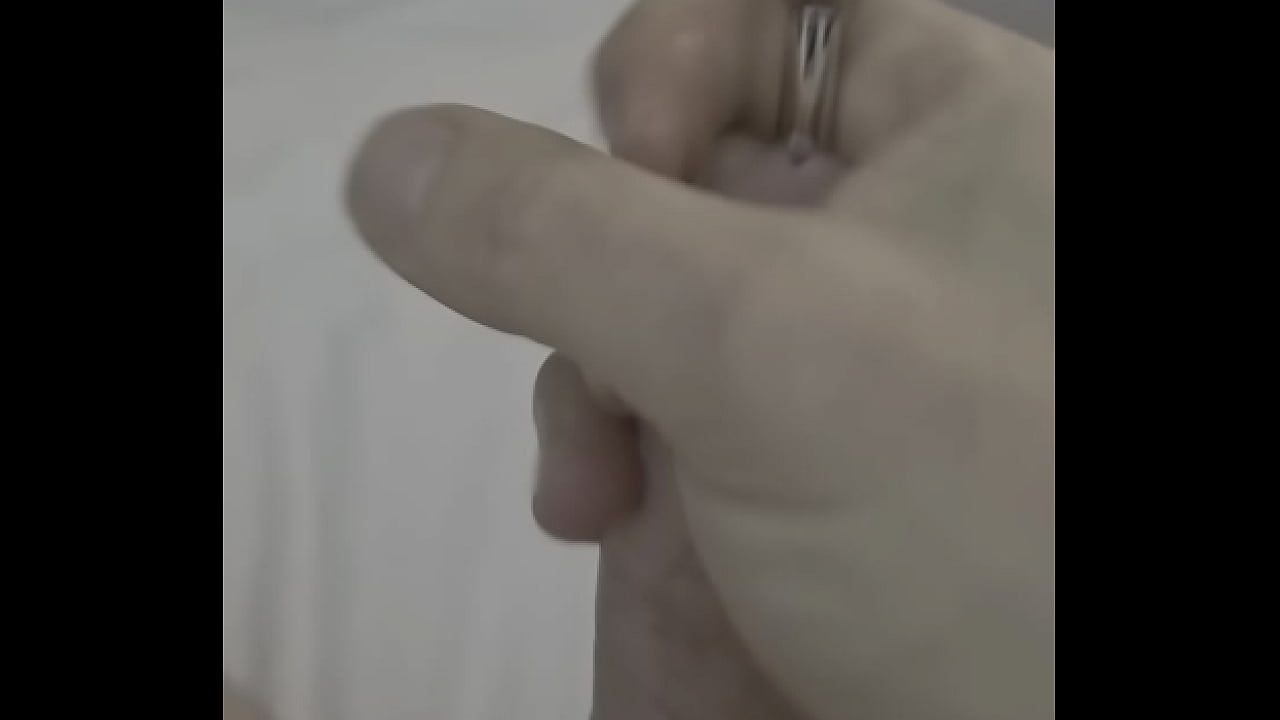 Sounding and stroking my cock