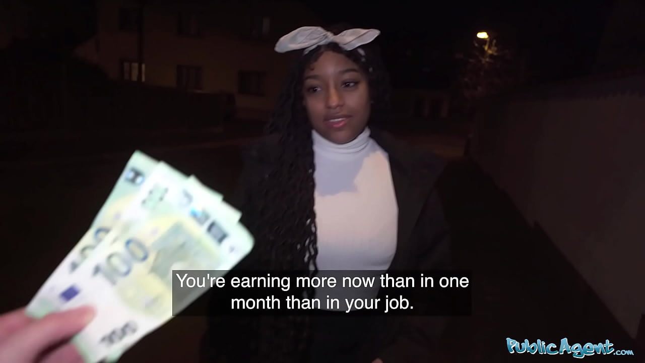 This Brazilian babe had large boobies and splendid round black booty - Public Agent