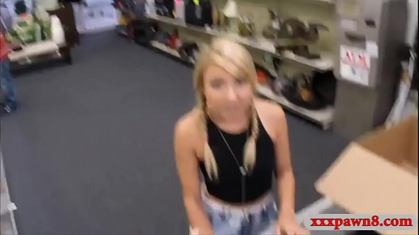 Cute puppy lover railed by pawn keeper in his pawnshop