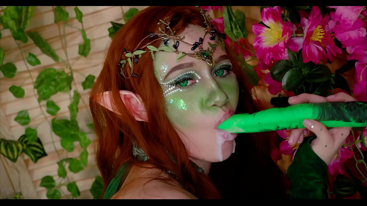 Hot elf girls stretch their holes very hard with big dildos