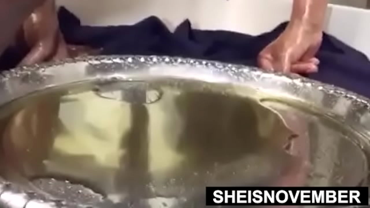 My Chubby Ass And Pussy Peeing Closeup Covered In Oil Naked, Urinating While I Squat As Gigantic Nipples, Big Boobs Shaking, Cute Young Beautiful BBW Sheisnovember Sensual Pee, Spreading Her Nude Vaginal Hole Open By Msnovember