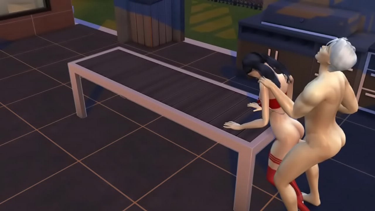 Красотка в красном белье отдалась во дворе парню во все дырочки