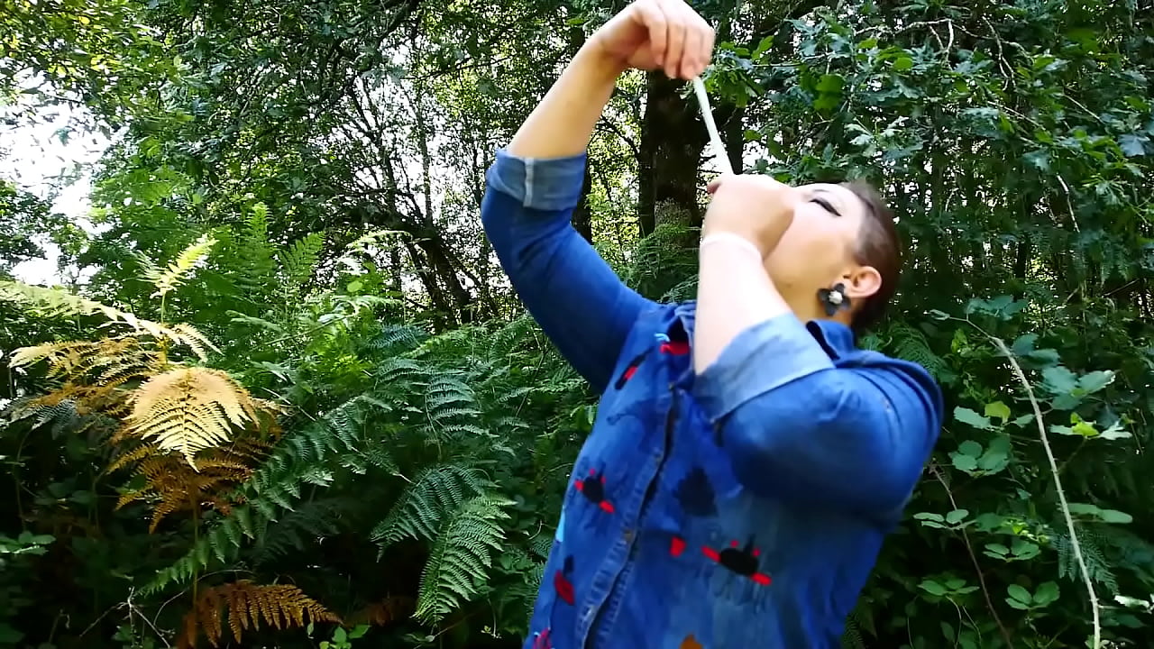 Looking for condoms in the woods