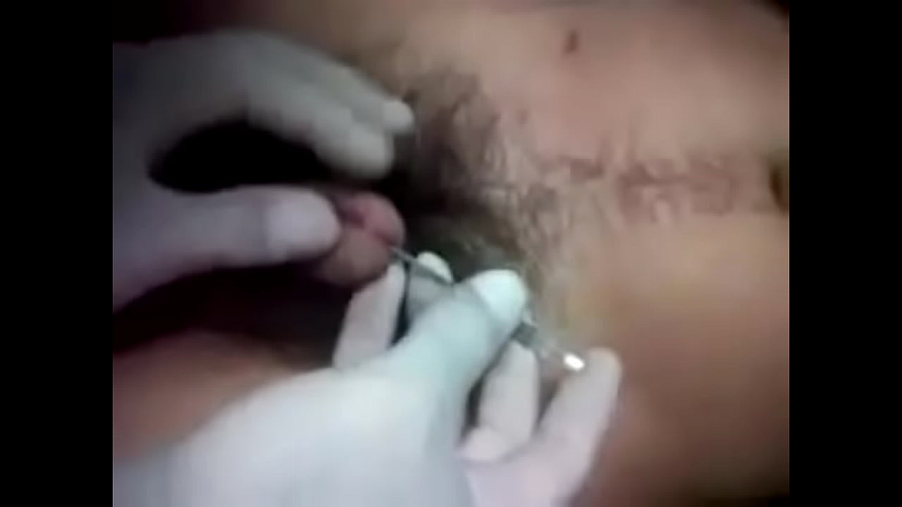 Aplicando PIercing no pau - piercing in the cock