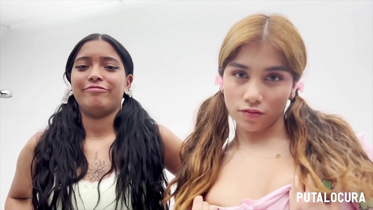 PutaLocura - Bukkake facial para la zorra morenita Kali y la peruana Marina Gold lo traga todo.