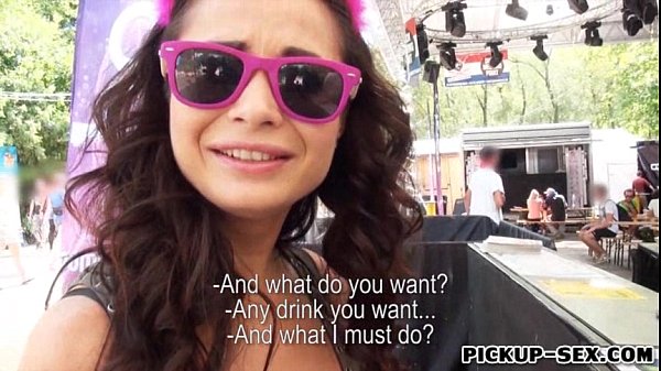 Real amateur Euro slut Aurelly Rebel railed in public