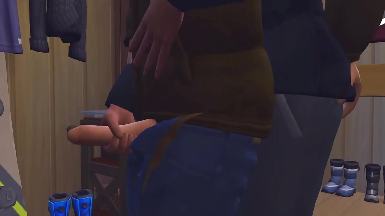 Snowboard buddies get warm together after some winter fun