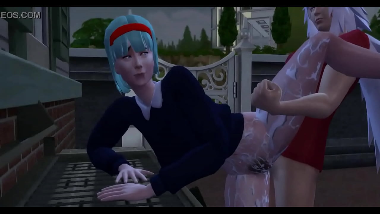 Parody Hentai Epi 4 jiraiya fucking outdoors with bulma and number 17 sees how he is unfaithful to vegeta he also wants to join to have a threesome