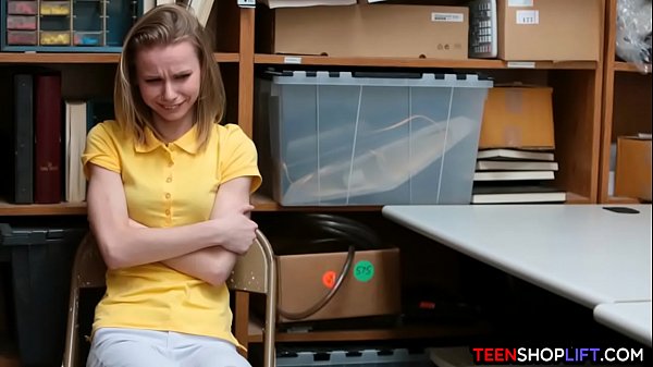 Skinny Russian teen fucked in his back office or he would have reported her to the police