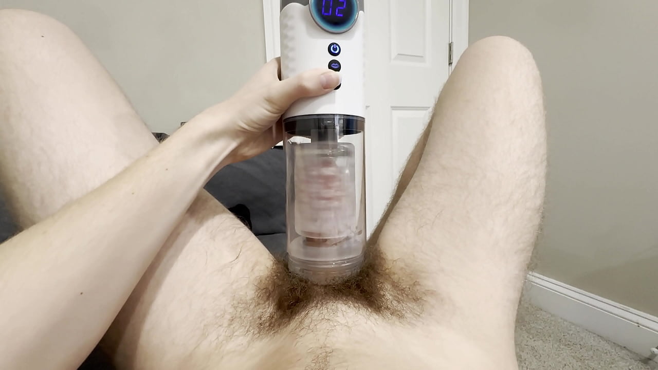 Cumming hard from first time using blowjob toy