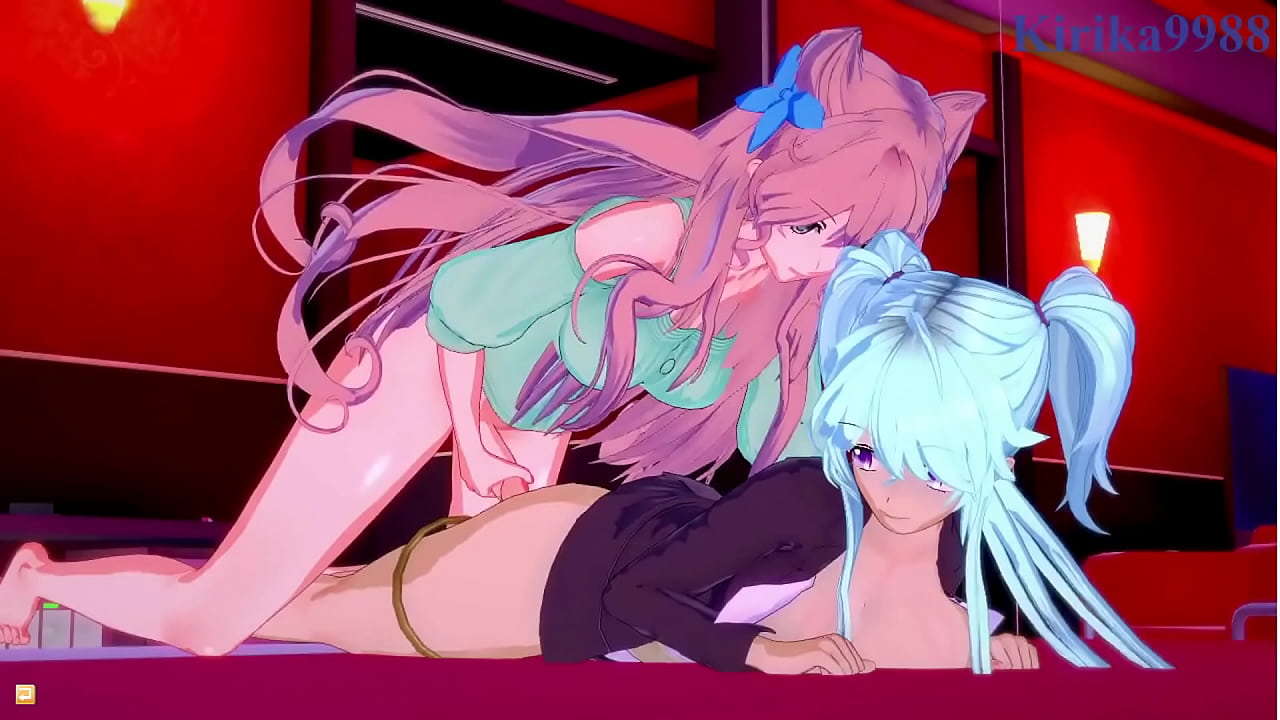 Cagliostro and Chris Yukine and Maria Cadenzavna Eve intense futanari sex. - Symphogear Hentai