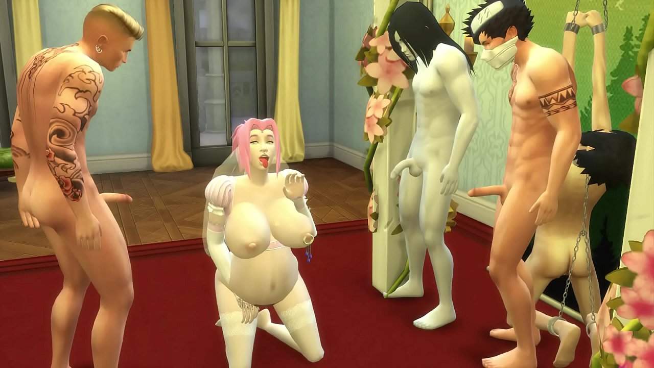 Sakura's Wedding Part 4 Naruto Hentai Obedient and Domesticated Wife Pregnant from their houses in front of her Cuckold and Sad Husband Netorare