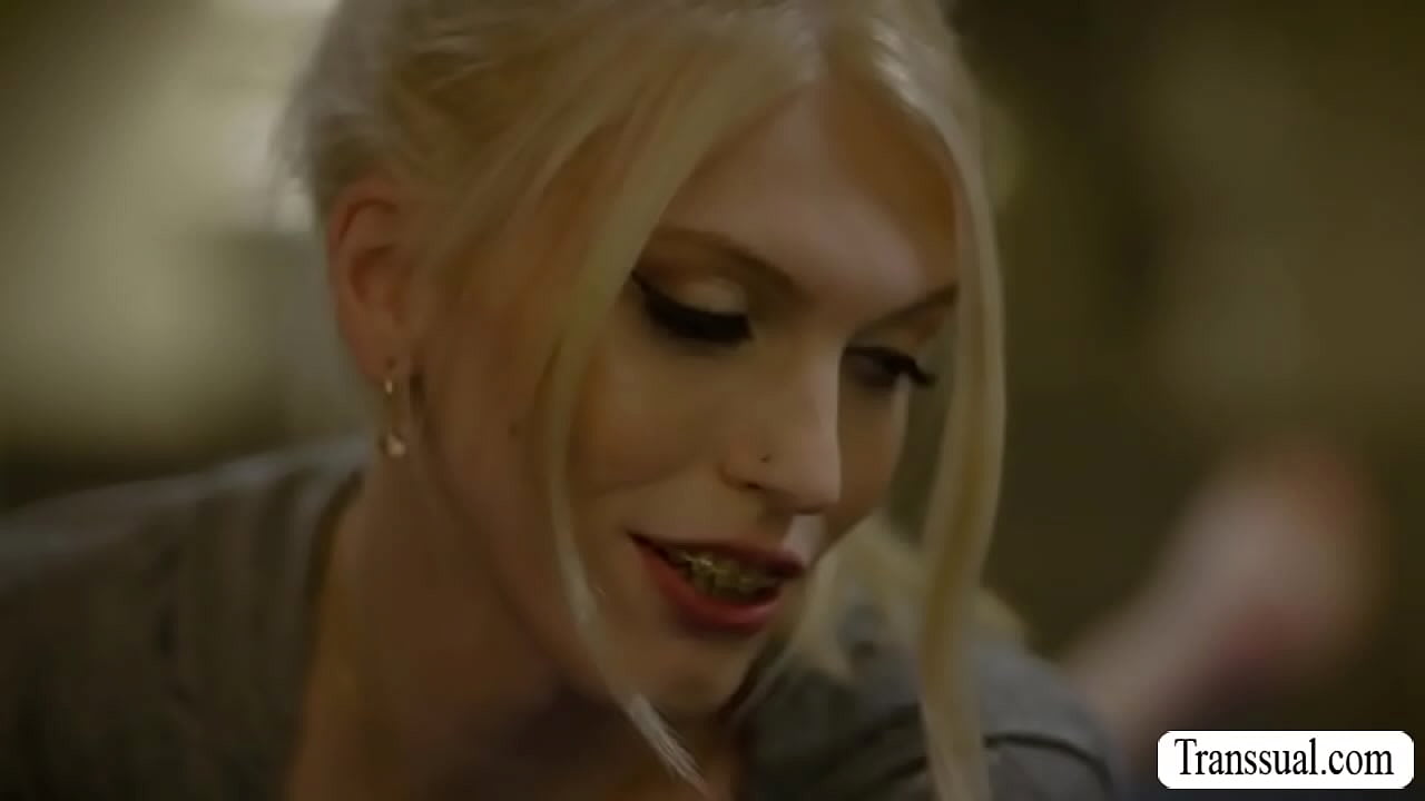 Slut TS goes to the room of her stepbrother and ask him to have sex.After that,she starts sucking stepbrothers big cock and lets him bareback her ass.