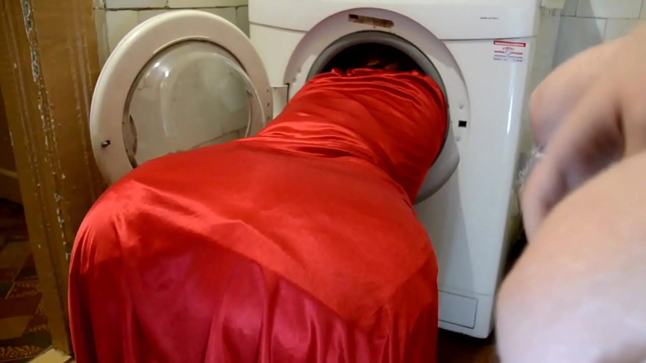 She got her head stuck in the washer, so I took her from behind