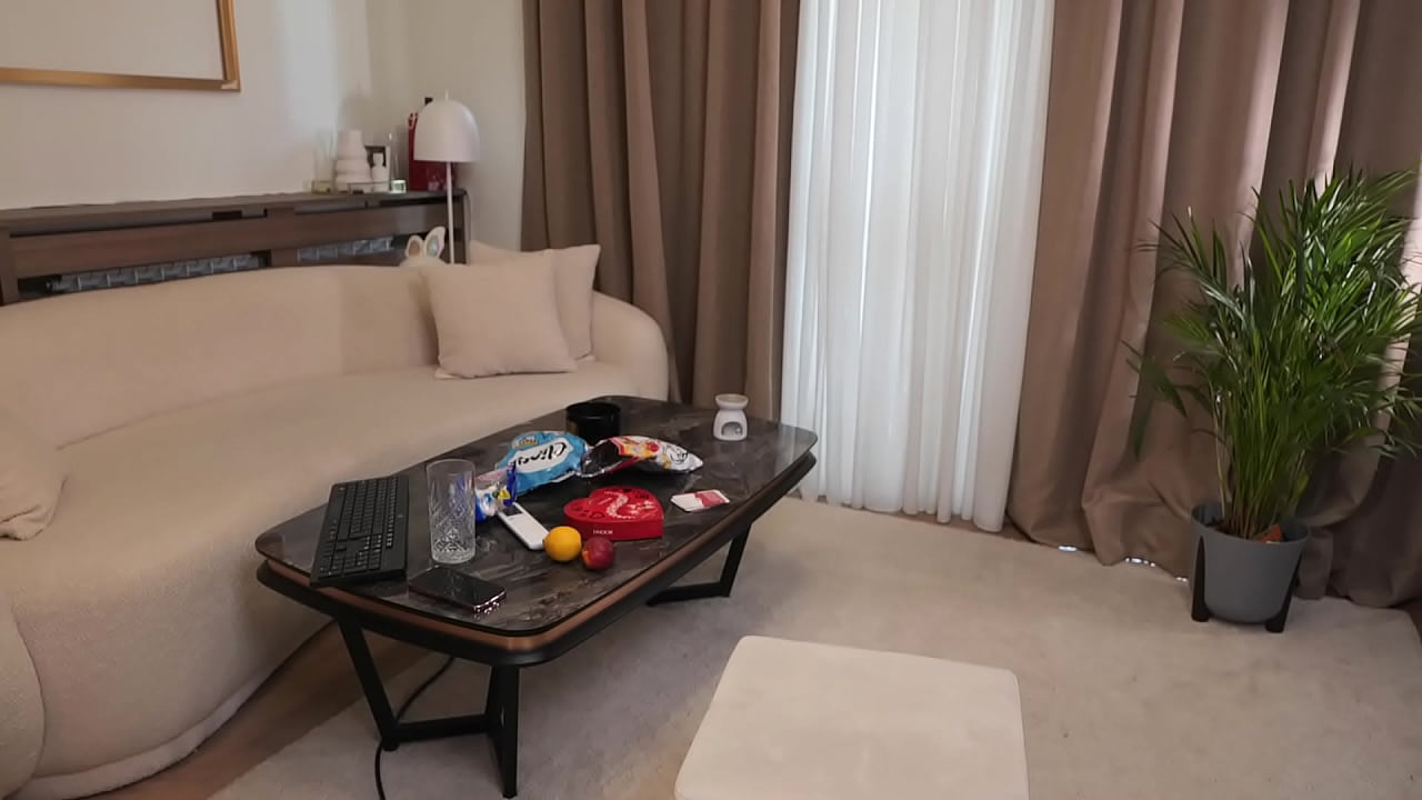 The girl plays cards and performs tasks