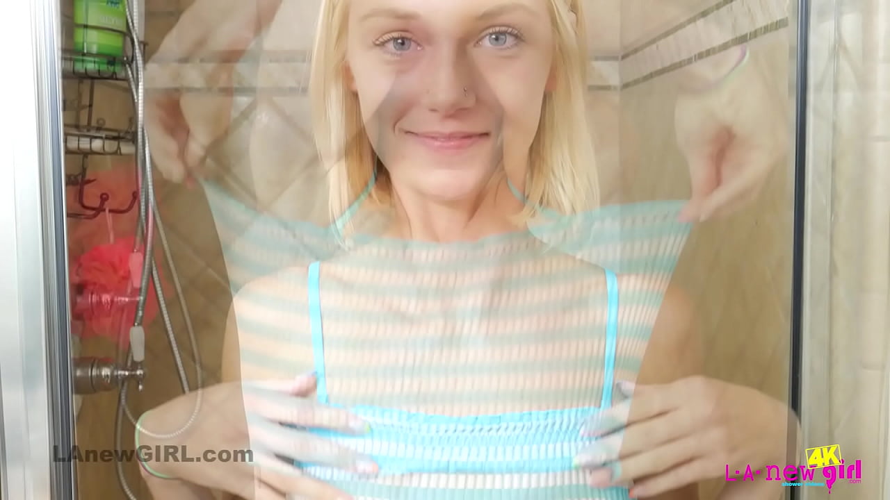 Beautiful Blonde with perfect body takes sexy Shower