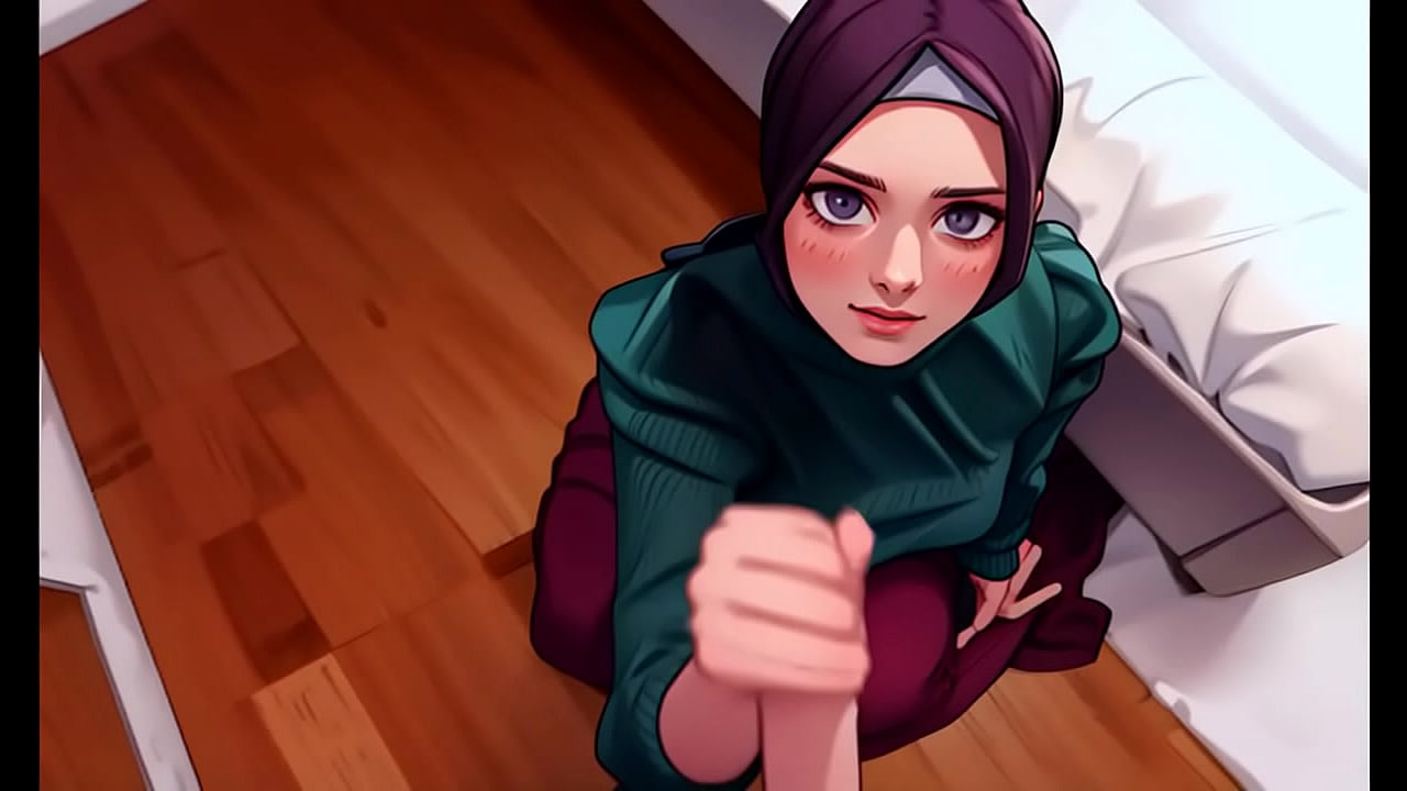 Cartoon anime Submissive Muslim wife sucks my dick wearing hijab because i told her to