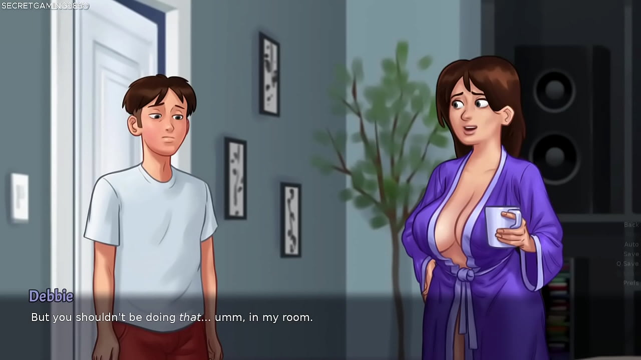 Summertime Saga By DarkCookie - Hot Stepmom CAUGHT Him CUMMING all over her PANTIES