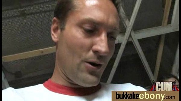 Ebony in a huge bukkake 5