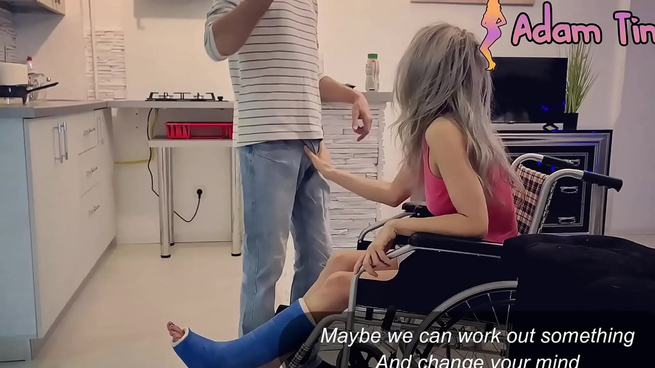 Slut with broken ankle in a wheelchair asked for my help, gave her a facial instead
