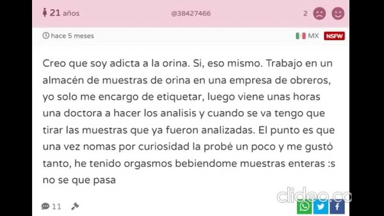 Putita cuenta como le empezaron a gustar a los meados por trabajar en un banco de muestras de orina