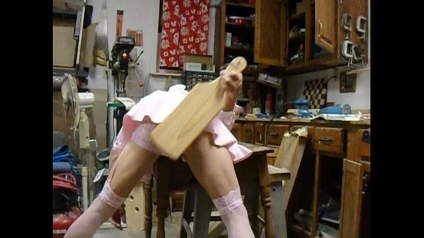 crossdressing pink sissy buttplug spanked pink