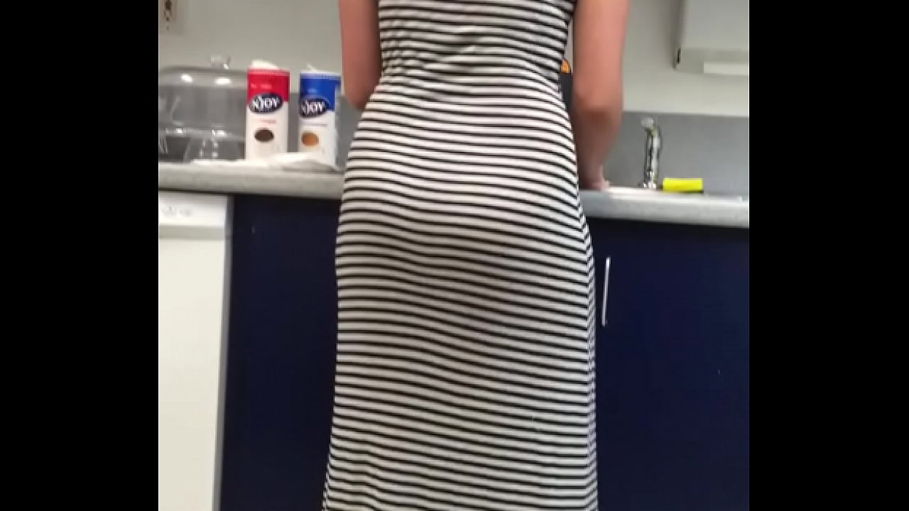 long dress back side of this girl at work